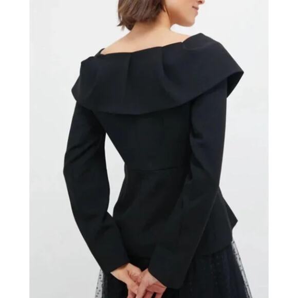 Tuckernuck Black Monroe Top Long Sleeves Button Front Work or Evening Party, S - Picture 5 of 12